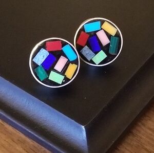 RARE Silpada Sterling Silver Mosaic Earrings